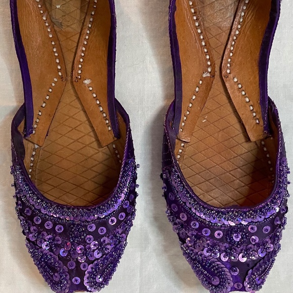 ❌ SOLD! Beachcomber handmade purple sequin flats! - Picture 4 of 13
